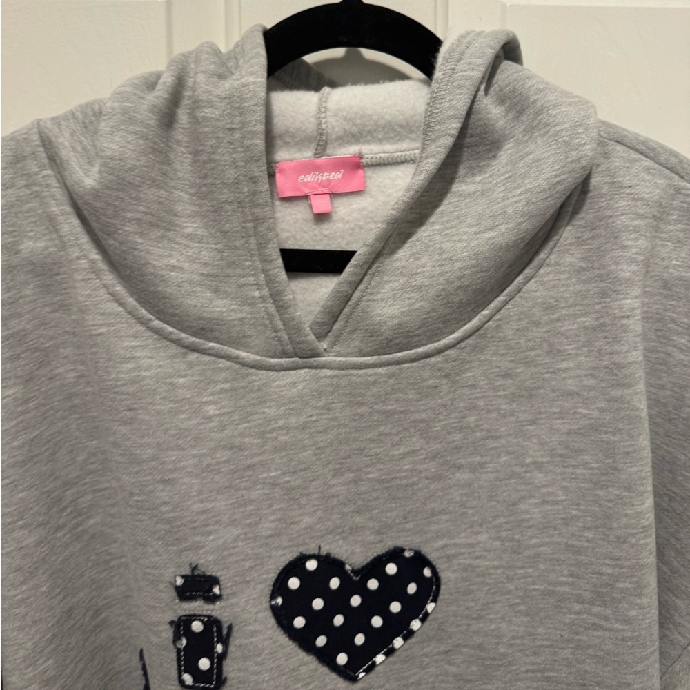 Edikted Gray 'I Love London' Sweatshirt Hoodie Size XL - Picture 10 of 14